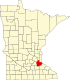 Harta statului Minnesota indicând comitatul Dakota