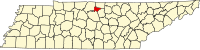 Locatie van Trousdale County in Tennessee