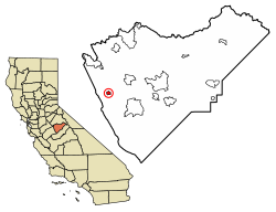 Location of Hornitos in Mariposa County, California.