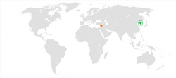 Peta memperlihatkan lokasiNorth Korea and Syria