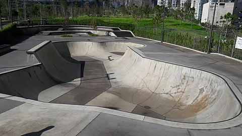 Vista del bowl del Skatepark "La Mexicana"