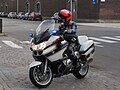 Douane-motorfiets met oude belijning