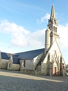 Plogoff : le clocher de l'église paroissiale Saint-Collodan, façade ouest et côté nord 1