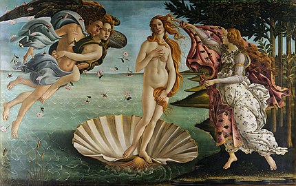 Genedigaeth Gwener gan Sandro Botticelli