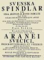 20.6.-3.7..: Titelseite von Carl Alexander Clercks Monographie Svenska Spindlar („Schwedische Spinnen“) aus dem Jahr 1757