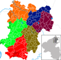 Der Kreis wurde aus den Ämtern Rennerod (weinrot) und Wallmerod (ocker) gebildet.