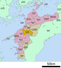 Vị trí huyện Kita trên bản đồ tỉnh Ehime