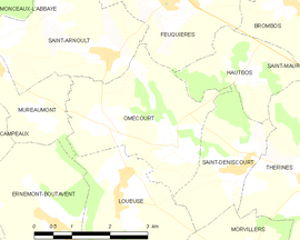 Mapa obce Omécourt