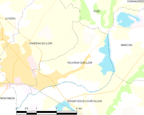 Poziția localității Vouvray-sur-Loir