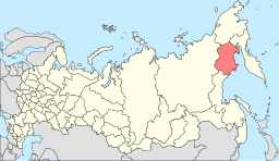 Magadan Oblasts läge i Ryssland