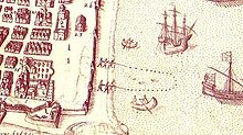 1624 - Pêcheurs tirant les filets devant les murailles de la ville de Nice.