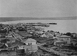 English: Downtown Seattle in 1880.