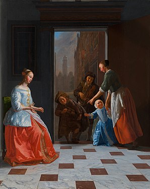 Street Musicians at the Door by Jacob Ochtervelt