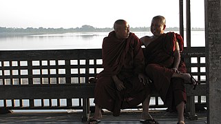 U Bein, Buddhist monks, Amarapura, Mandalay, Myanmar.jpg