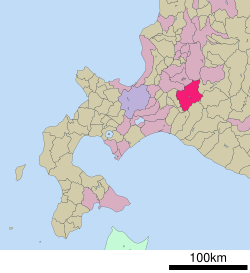 Location of Yūbari in Hokkaido (Sorachi Subprefecture)