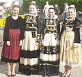 Landudal : jeunes femmes en costume glazik