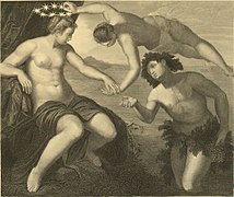 G. Goldberg: Stahlstich nach Tintorettos Bacchus und Ariadne, 1876[8]