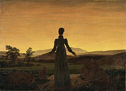 Woman in Front of the Setting Sun circa 1818 date QS:P,+1818-00-00T00:00:00Z/9,P1480,Q5727902