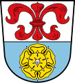 Gemeinde Kirchlauter Geteilt von Silber und Blau; oben eine rote Lilie, unten eine goldene heraldische Rose