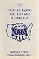 Cover for NAIA HOF Luncheon Program (1973)