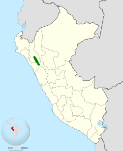 Distribución geográfica del churrín unicolor.