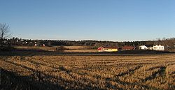 View of the farmland just outside Gretteåsen