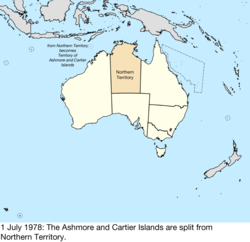 Map of Australia; for details, refer to adjacent text