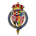 Blason du baron de Hastings comprenant les crapaud de la famille Botreaux