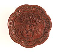 Pan (Dish) with Children Playing in a Garden, a popular subject. Ming, Yongle