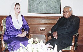 Former Prime Minister of Pakistan Ms. Benazir Bhutto calls on the Prime Minister Shri Atal Bihari Vajpayee in New Delhi on December 12, 2003.jpg