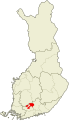 English: Location of Hämeenlinna in Finland Suomi: Hämeenlinnan sijainti