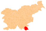Karte von Slowenien, Position von Občina Črnomelj hervorgehoben