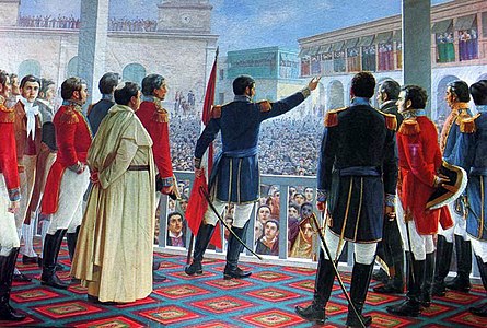 San Martín proclamant la independència del Perú, 28 de juliol de 1821