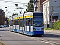 a tram of leoliner type made in Leipzig in Paunsdorf