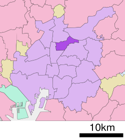 Location of Higashi-ku in Nagoya