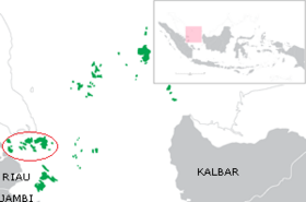 Mapa del archipiélago de las Riau