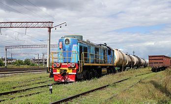 Locomotiva a diesel TEM2M-063 na estação ferroviária de Vinnytsia, Ucrânia. (definição 4 600 × 2 800)