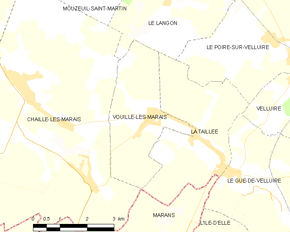 Poziția localității Vouillé-les-Marais