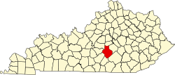Casey County na mapě Kentucky