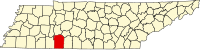 Округ Вейн на мапі штату Теннессі highlighting