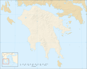 Kalamata ubicada en Peloponeso