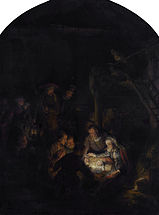 Die Anbetung des Kindes durch die Hirten von Rembrandt van Rijn, 1646