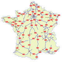 Frantziako autobideen mapa