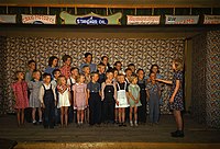 School children singing, 1940