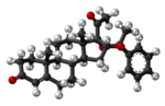 Thumbnail for File:Algestone acetophenide molecule ball.png