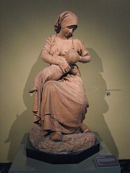 La Paysanne française allaitant (1873), Londres, Victoria and Albert Museum.