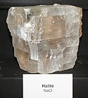 Halite in the form of a cube.