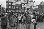 Iraans Verzet demonstreert op Dam, Amsterdam tegen Khomeiniregime in Iran (1987)