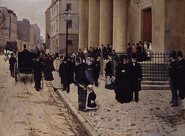 Sortie de la messe à l'église Saint-Philippe-du-Roule (vers 1877), New York, Metropolitan Museum of Art.