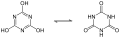 Deutsch: Lactam-Lactim-Tautomerie am Beispiel der Cyanursäure English: Lactam-lactim tautomerism of cyanuric acid